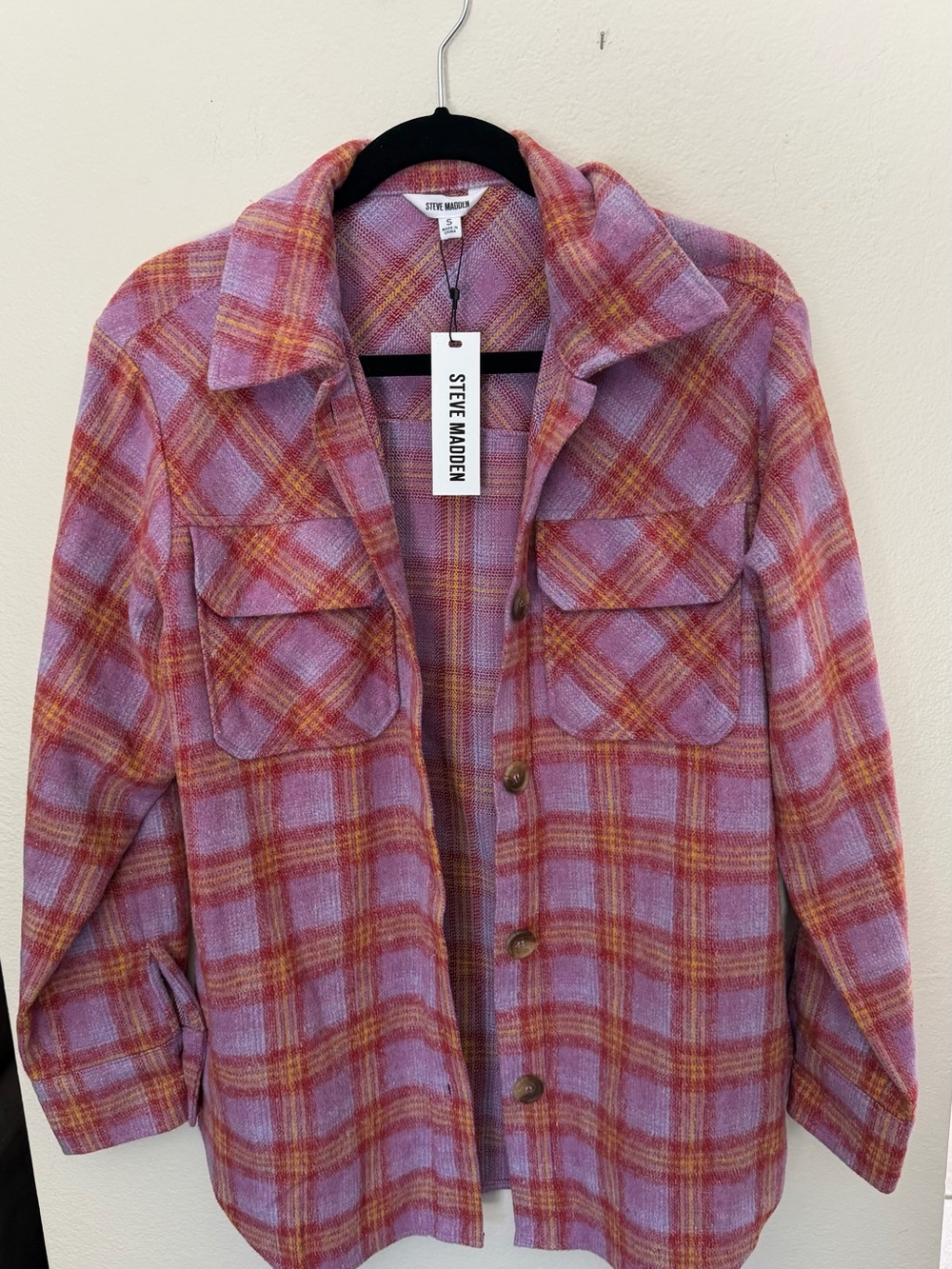 Steve Madden Vintage Purple Shacket Button Up, NWT. Size Small